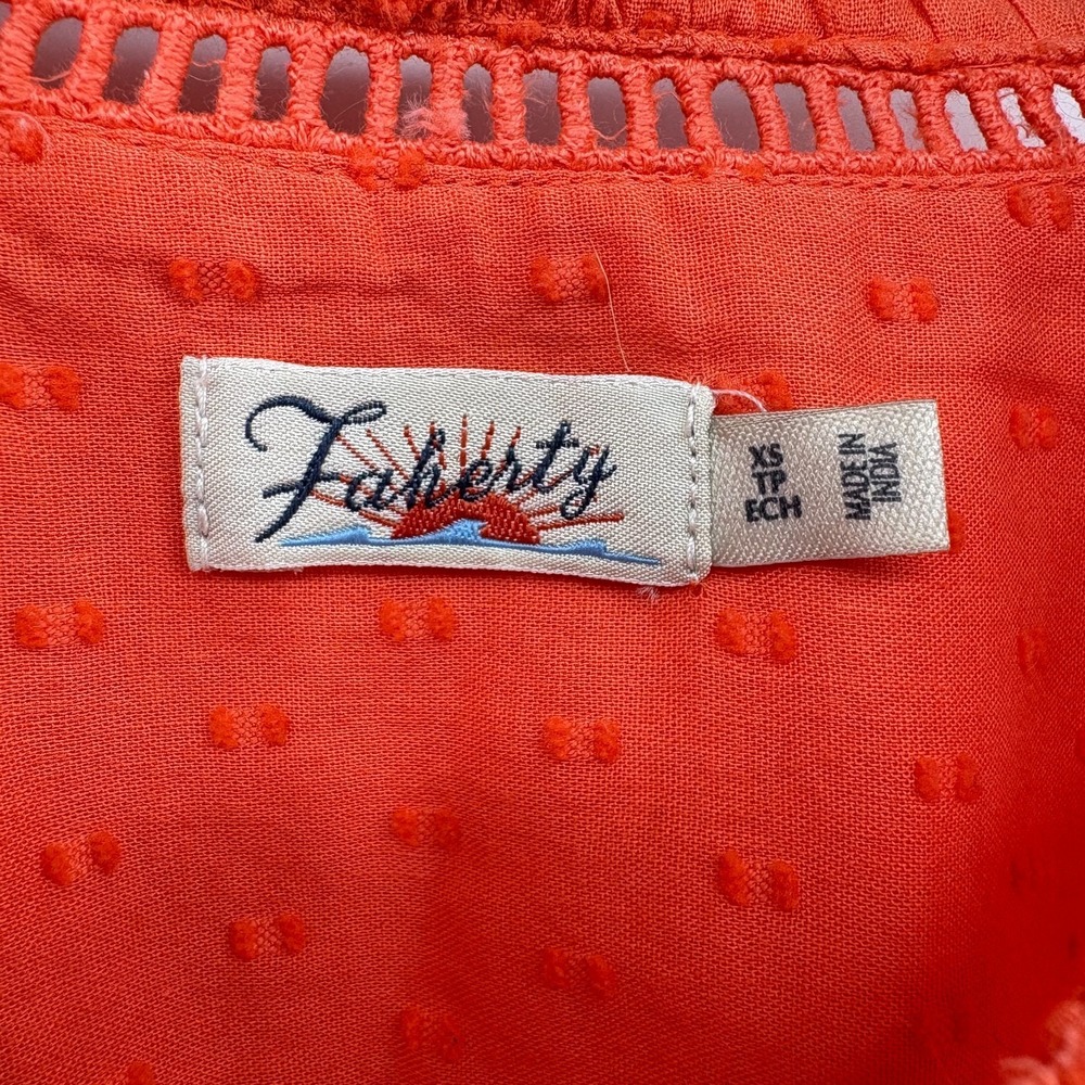Faherty Willa Ruffle Blouse XS - Picture 6 of 10